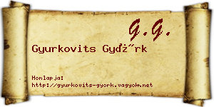 Gyurkovits Györk névjegykártya